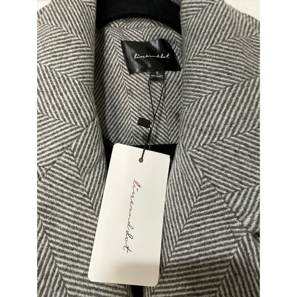 Line and Dot Paola Coat Heather Grey Wool Blend Size Small NWT Button Closure - Picture 3 of 16